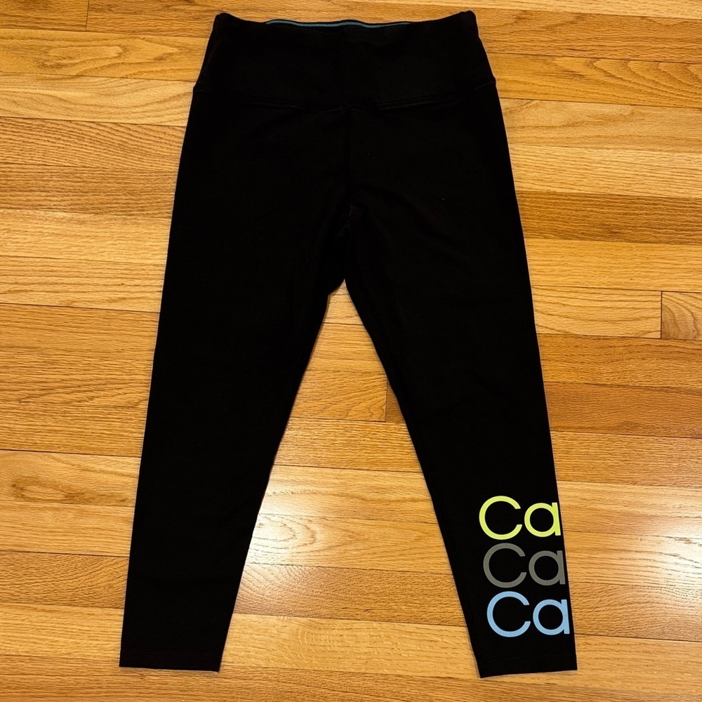 Calvin Klein Black Leggings with Colorful Logo